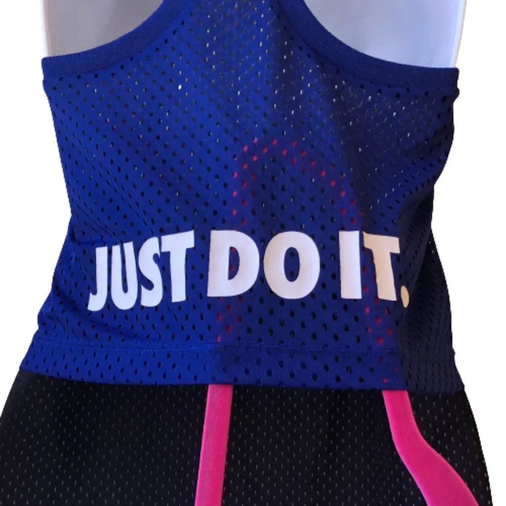 Nike Tank Top Blue JUST DO IT Two sided Graphics